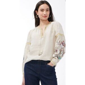 Chicos‎ linen embroidered peasant style top size 3 (large)